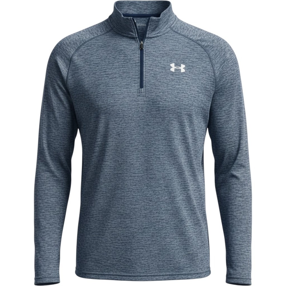 Under Armour Tech 2.0 1/2 Zip Pullover Dk Blue Heather Mens Large Loose HeatGear